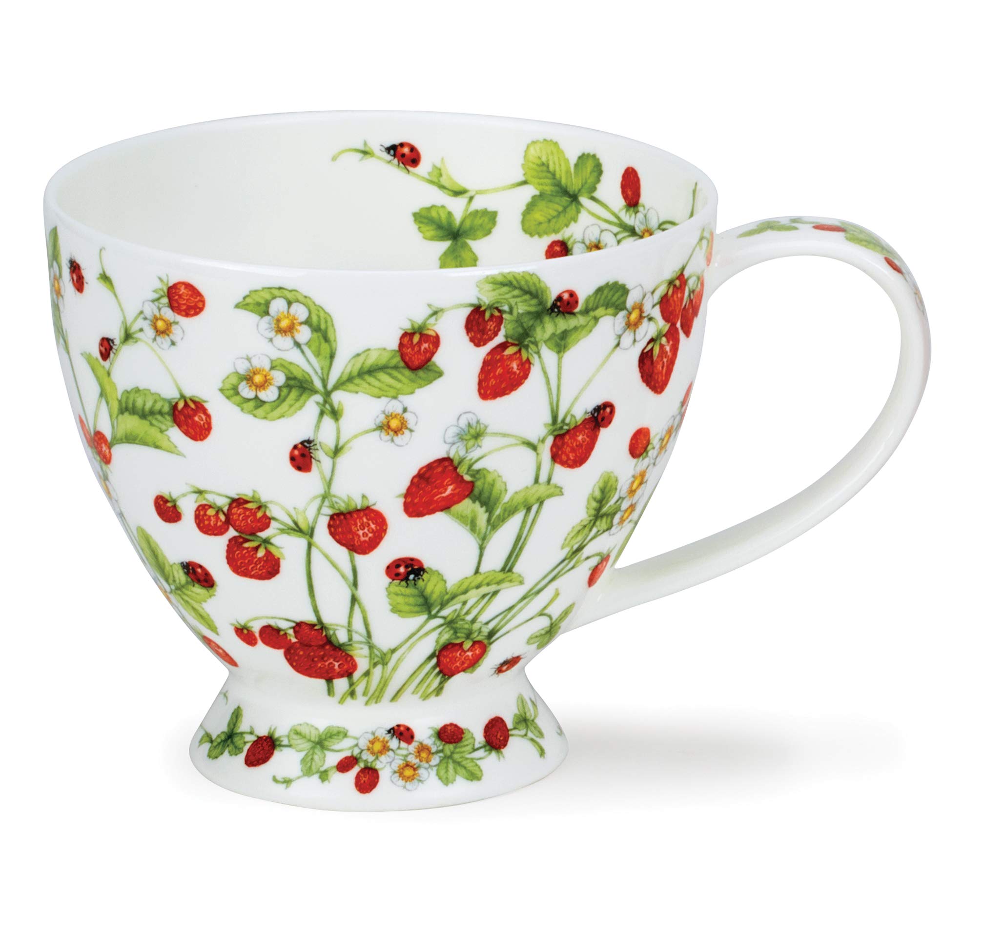 SK-WILS-XX Tasse aus feinem Porzellan, Motiv: Wilde Erdbeeren, 0,45 l