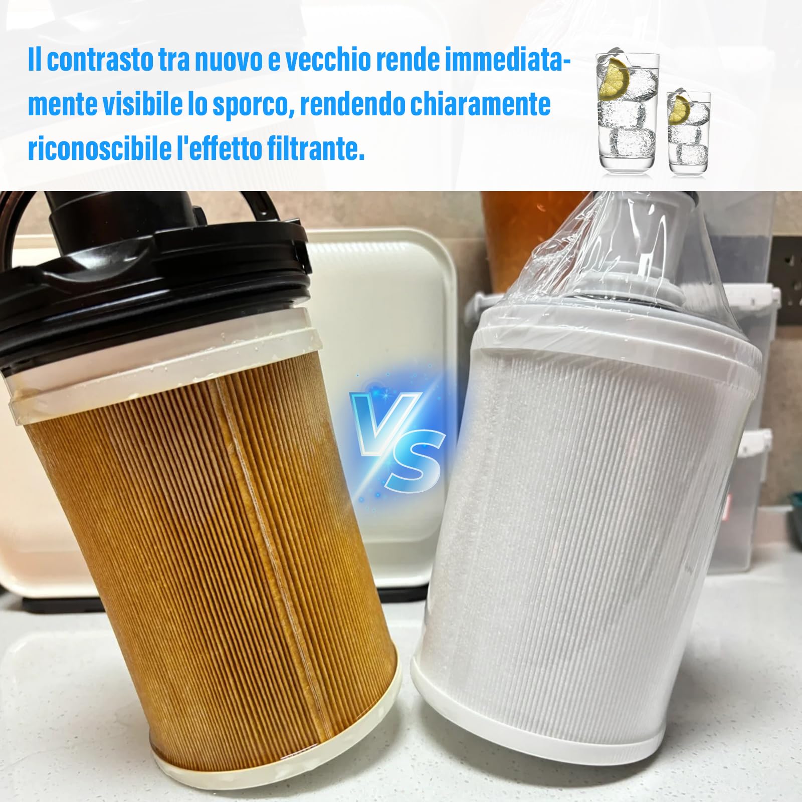 Filtro dell'acqua compatibile con Amway espring 100186M/100188CH, cartuccia del filtro dell'acqua, filtrazione HEPA a carbone attivo, filtro dell'acqua sostitutivo, rimuove gli odori, migliora il