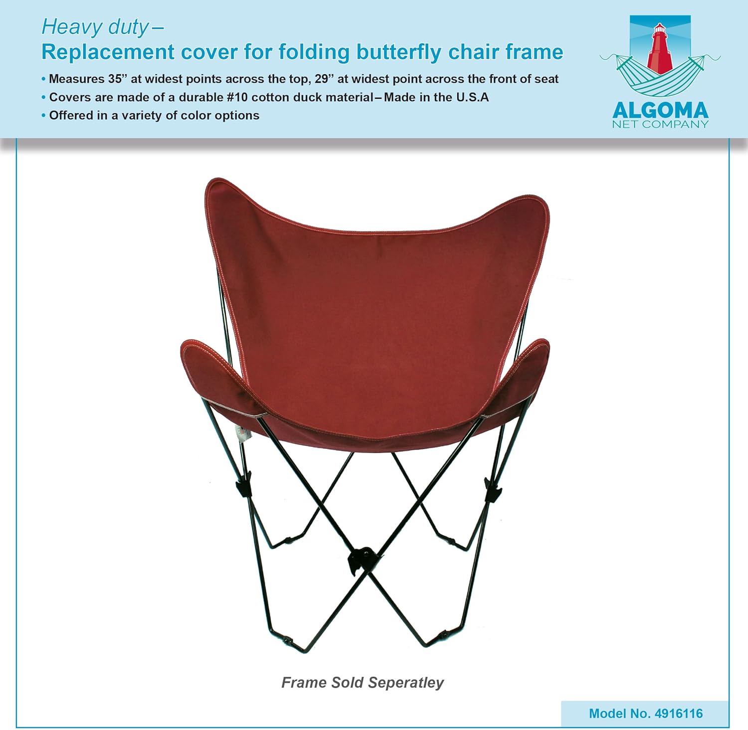 Algoma Net 4916-116 Butterfly Chair Cover, NO SIZE, Burgundy