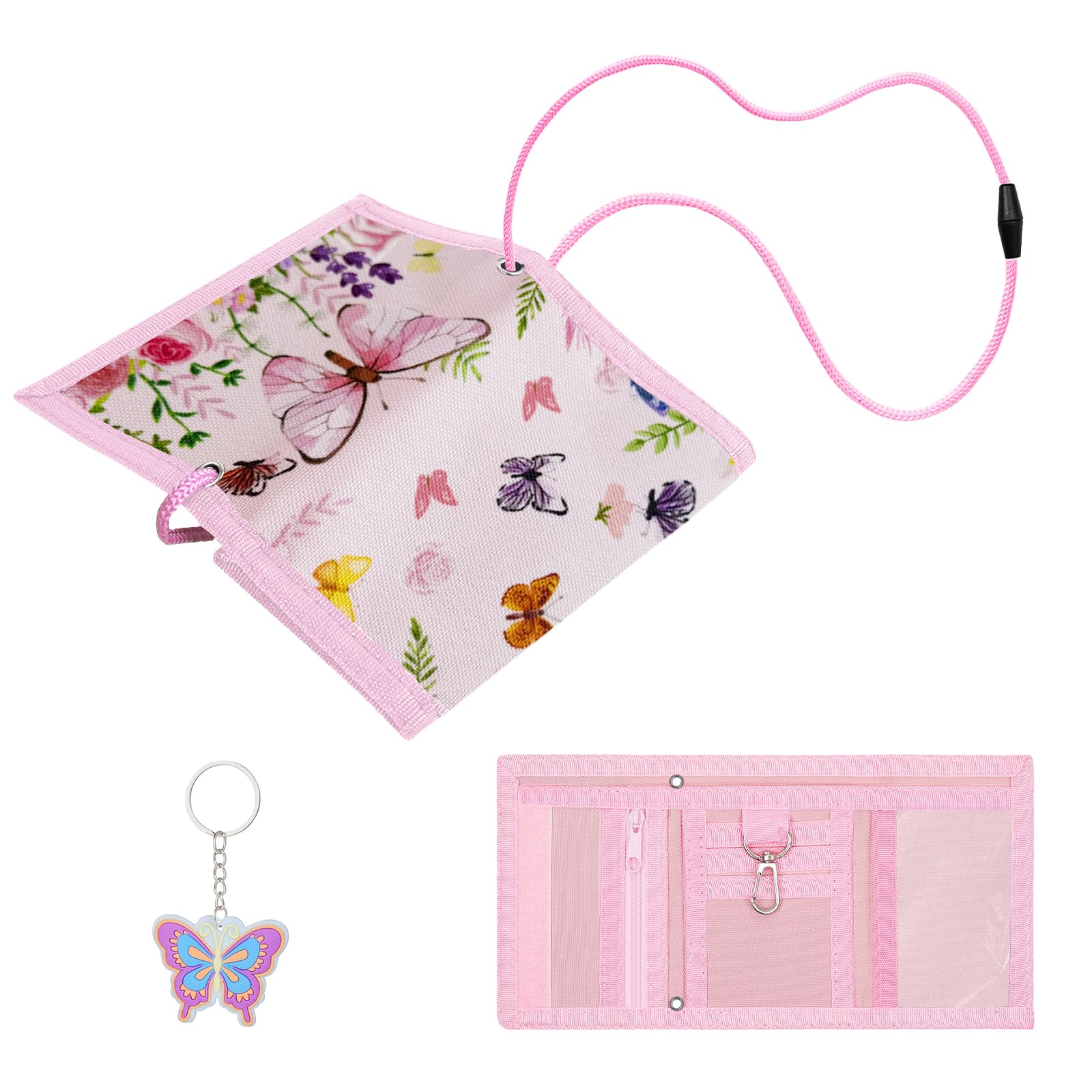 Aucuu Motiv Brustbeutel, Kinder Geldbeutel, Kinder Geldbörse, Kinder Portemonnaie mit Sichtfenster zum Umhängen, Trifold Brieftasche Kleine, Kindergeldbeutel für Jungen Mädchen Portmonee