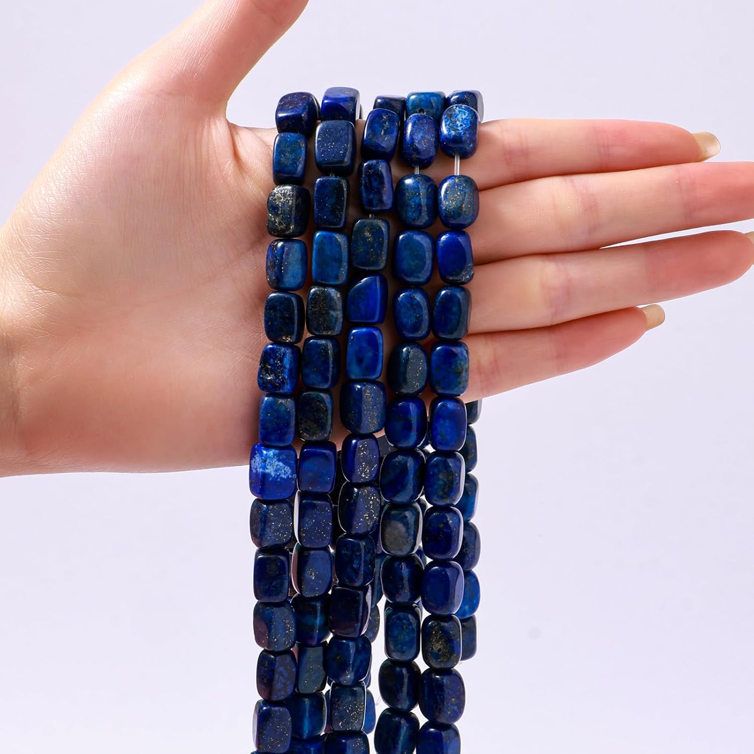 Natural Large Lapis Lazuli Cube Stone Beads 8x11mm 38cm/str Loose Semi Gemstone Stone Square Beads for Making Bracelets Necklace - Image 3