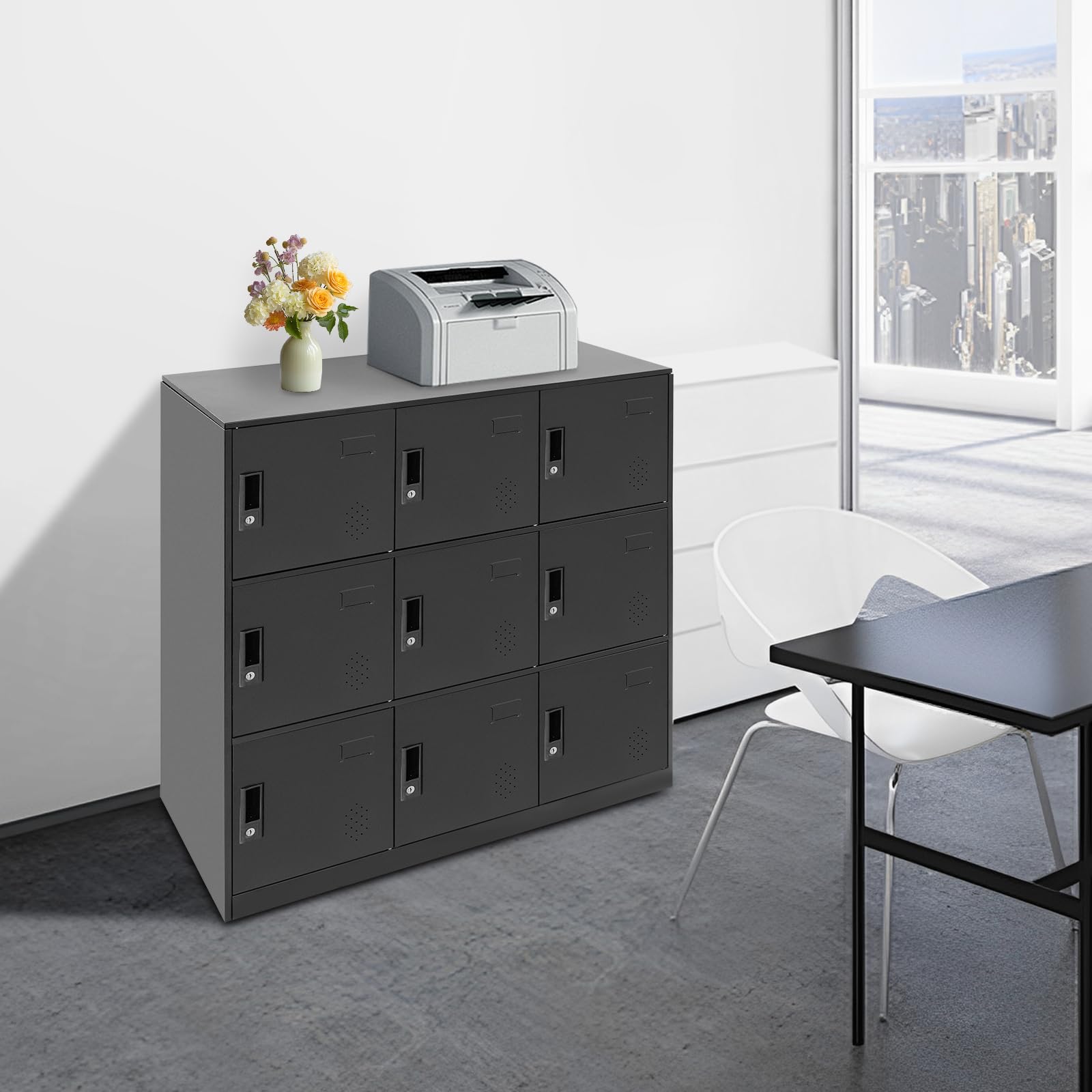 Armadio d'acciaio 9Cubby CabineBlack per progettazione d'acciaio multiuso UniColdRolled dell'armadietto dell'impiegato di uso dell'ufficio