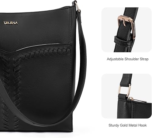 Miniatura 5 de Telena Monederos cruzados para mujer, de piel vegana, de moda, con correa ajustable para guitarra