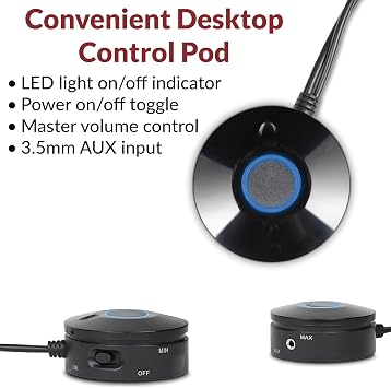 Cyber Acoustics CA-3090 2.1 Speaker System with Subwoofer with 18W of Power Easy Setup and Convenient Controls, Great for Music, Movies, and Gaming