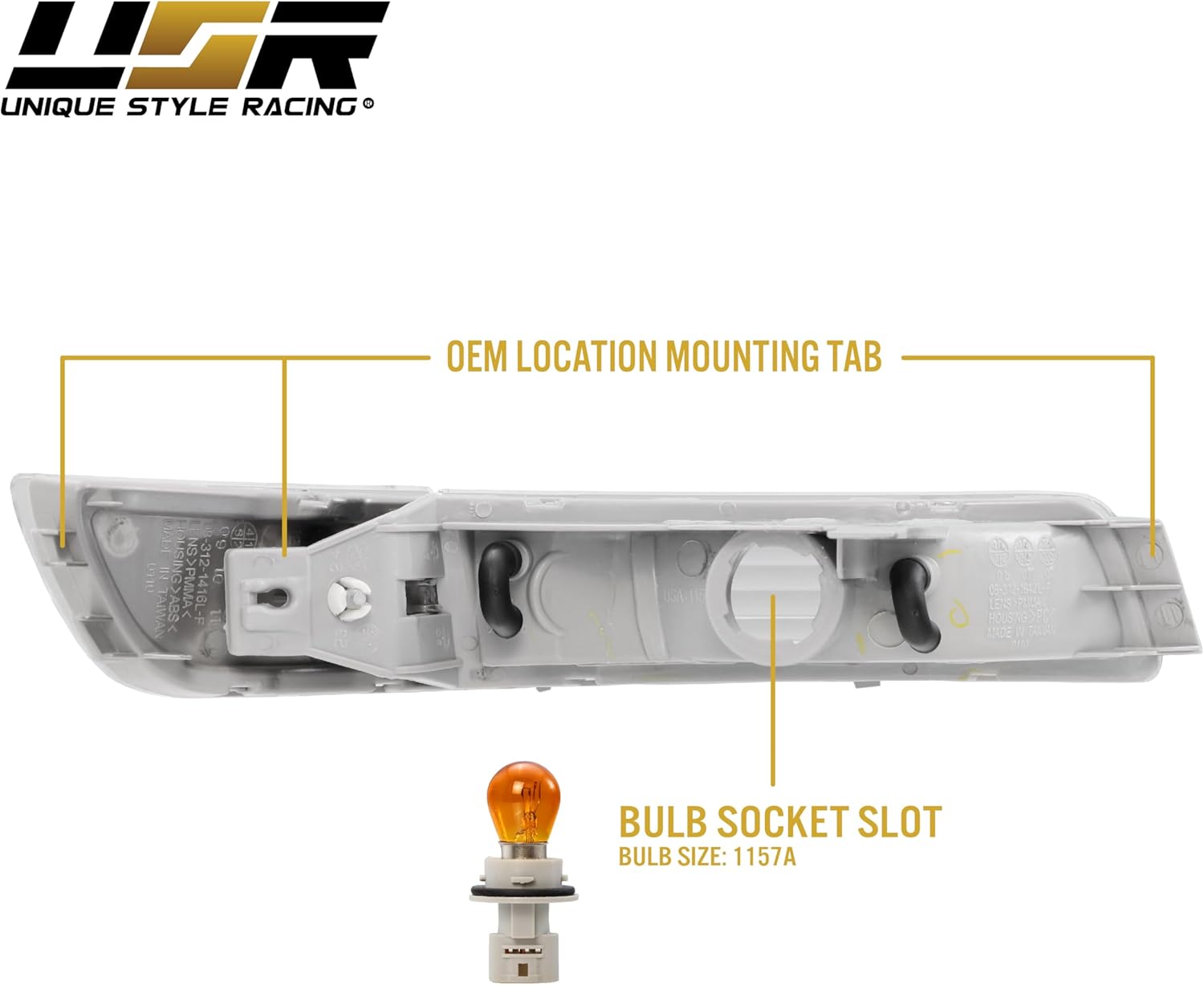 USR 91-95 MR-2 Turn Signal Light – 4 Pieces Front Bumper Signals Lamps (Left + Right) - Compatible with 1991-1995 Toyota MR2 SW20 All Models US SPEC Only (Clear Lens with Amber Bulbs and Sockets)