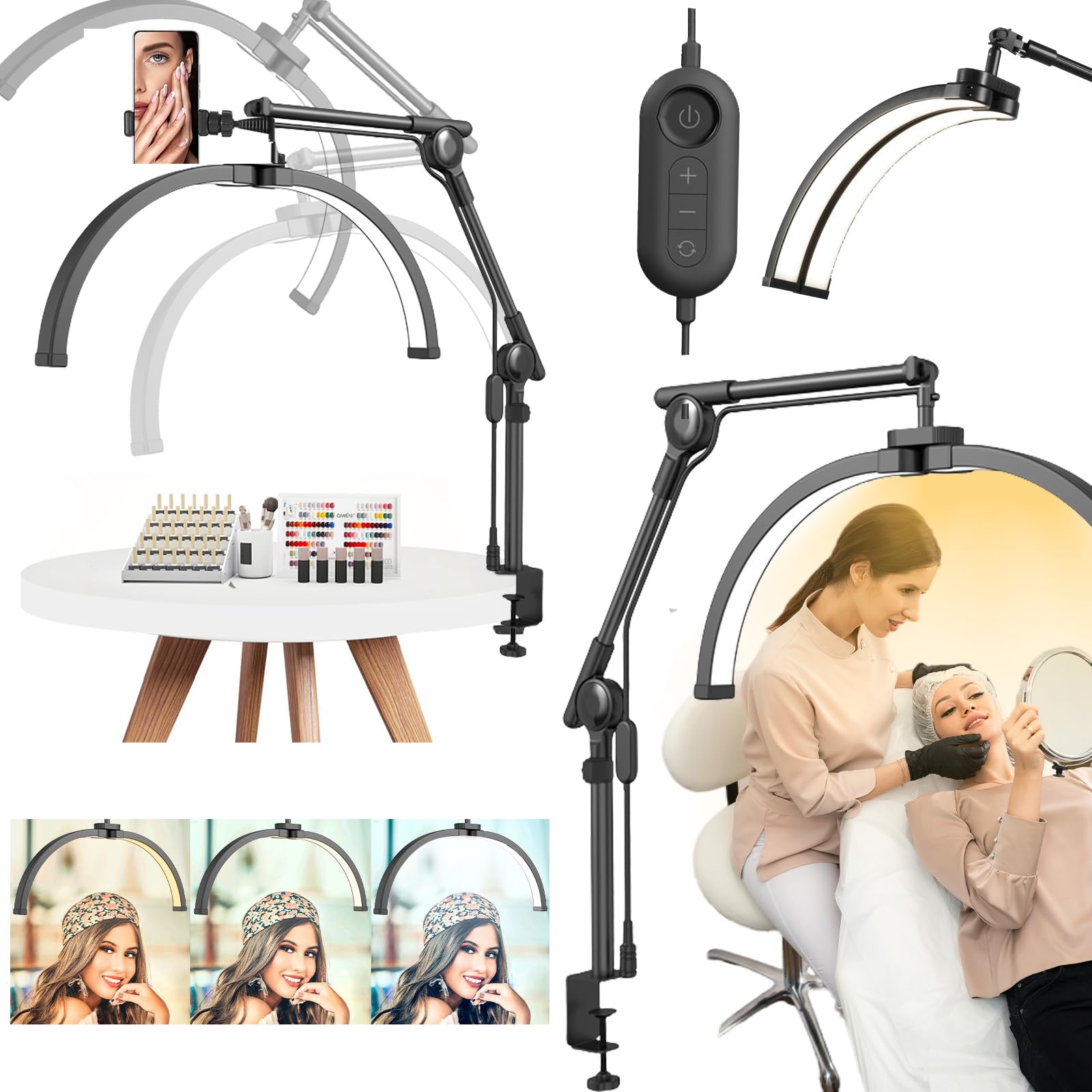 Amazon.co.jp : まつげライトハーフムーン ledスタンドネイルデスク