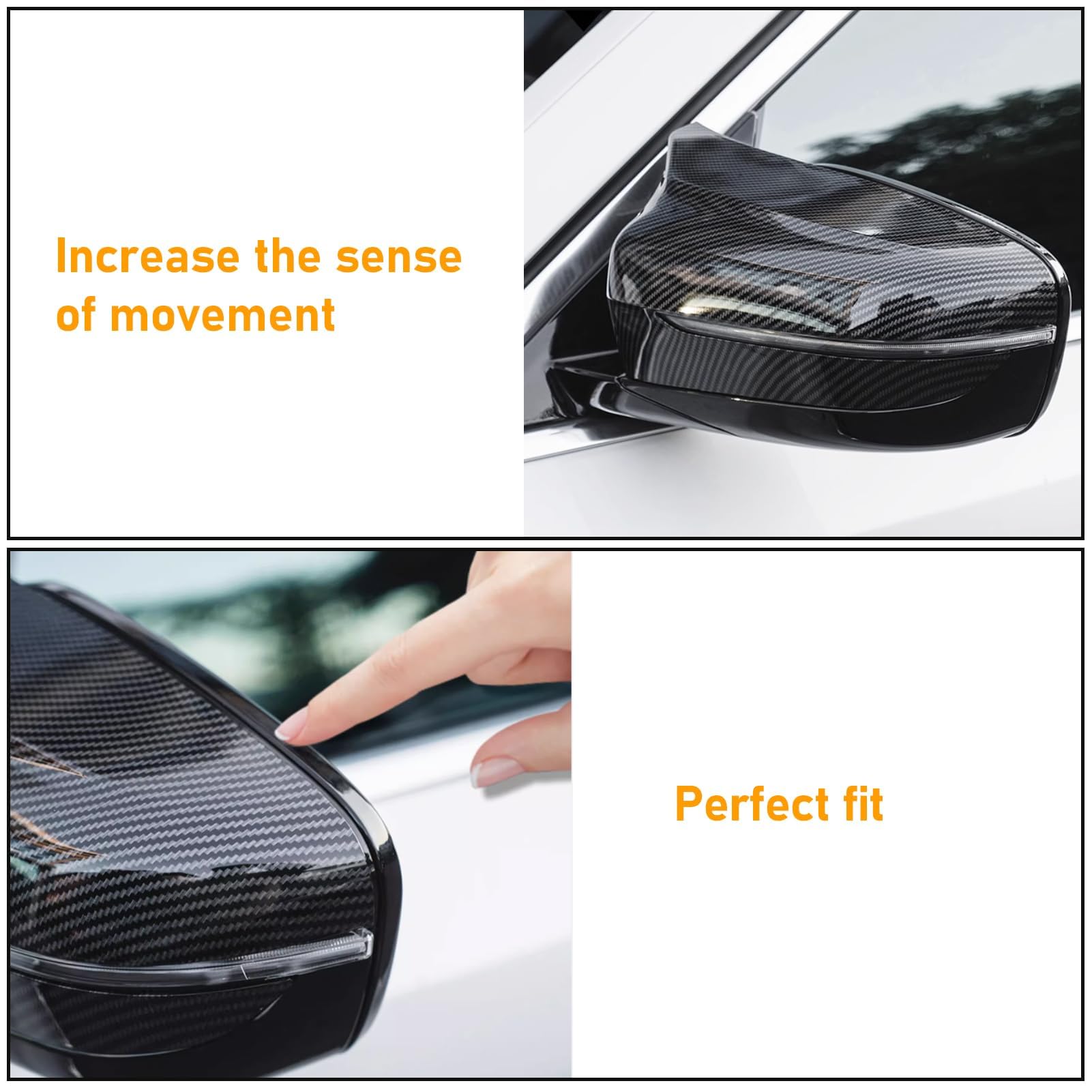 TTCR-II 2 PCS Compatibile con Ricambio Specchietti Esterni BMW Serie 3 G20/2'G42/4'G22 G23 G26 I4/5'G30 G31 G38/7'G11 G12 LCL/8'G14 G15 G16 Copri Specchietti Sinistra + Destra-(Fibra di Carbonio)