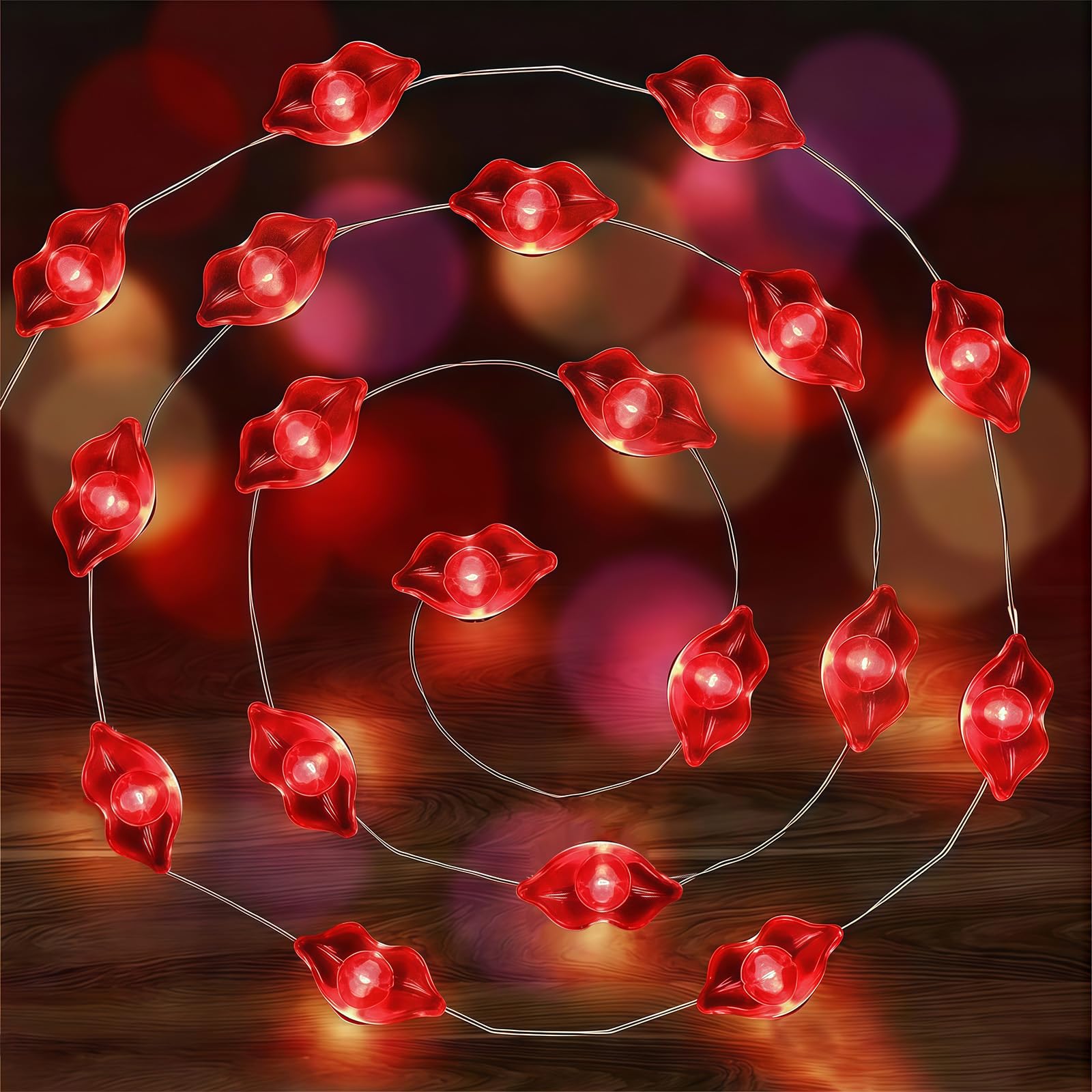 AWSOLAR Heart Fairy Lights, 300cm Heart Lights, Valentines Decorations