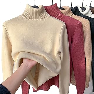 QISNG Winter Fleece Thick Knitted Bottoming Shirt