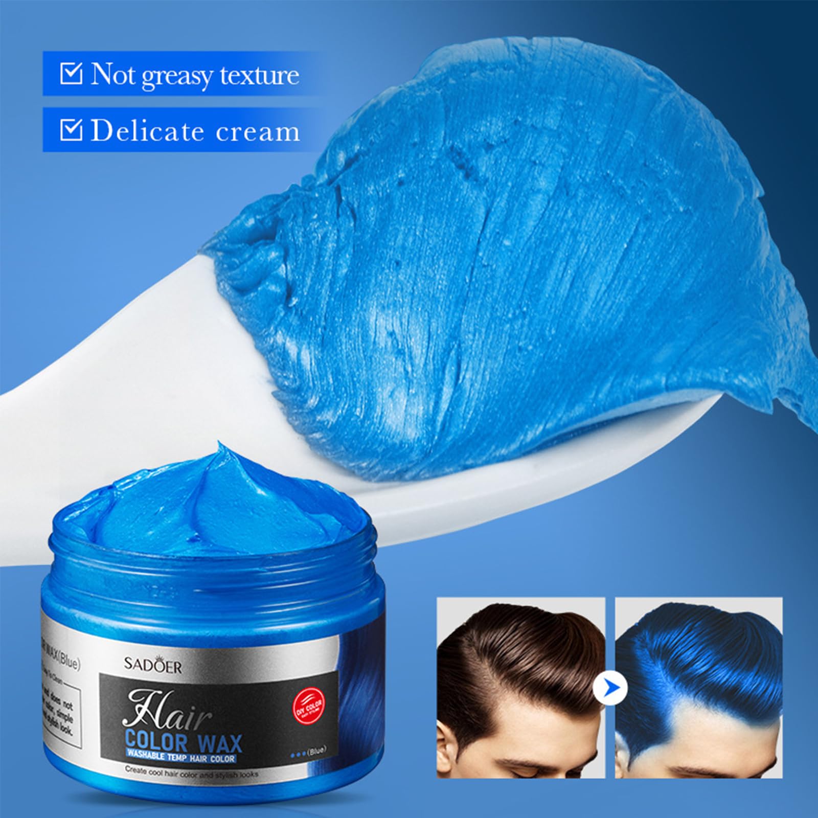 Temporary Silver Gray Hair Color Wax, 120g, Instant Hairstyle Cream Dye, Disposable Colouring Mud for Men Women, Youth - Image 2