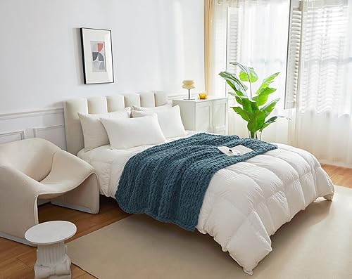 Miniatura 6 de Longhui bedding Manta de punto grueso hecha a mano, lujosa manta de punto trenzado de felpilla para sofá, sofá y cama, manta decorativa ultra suave