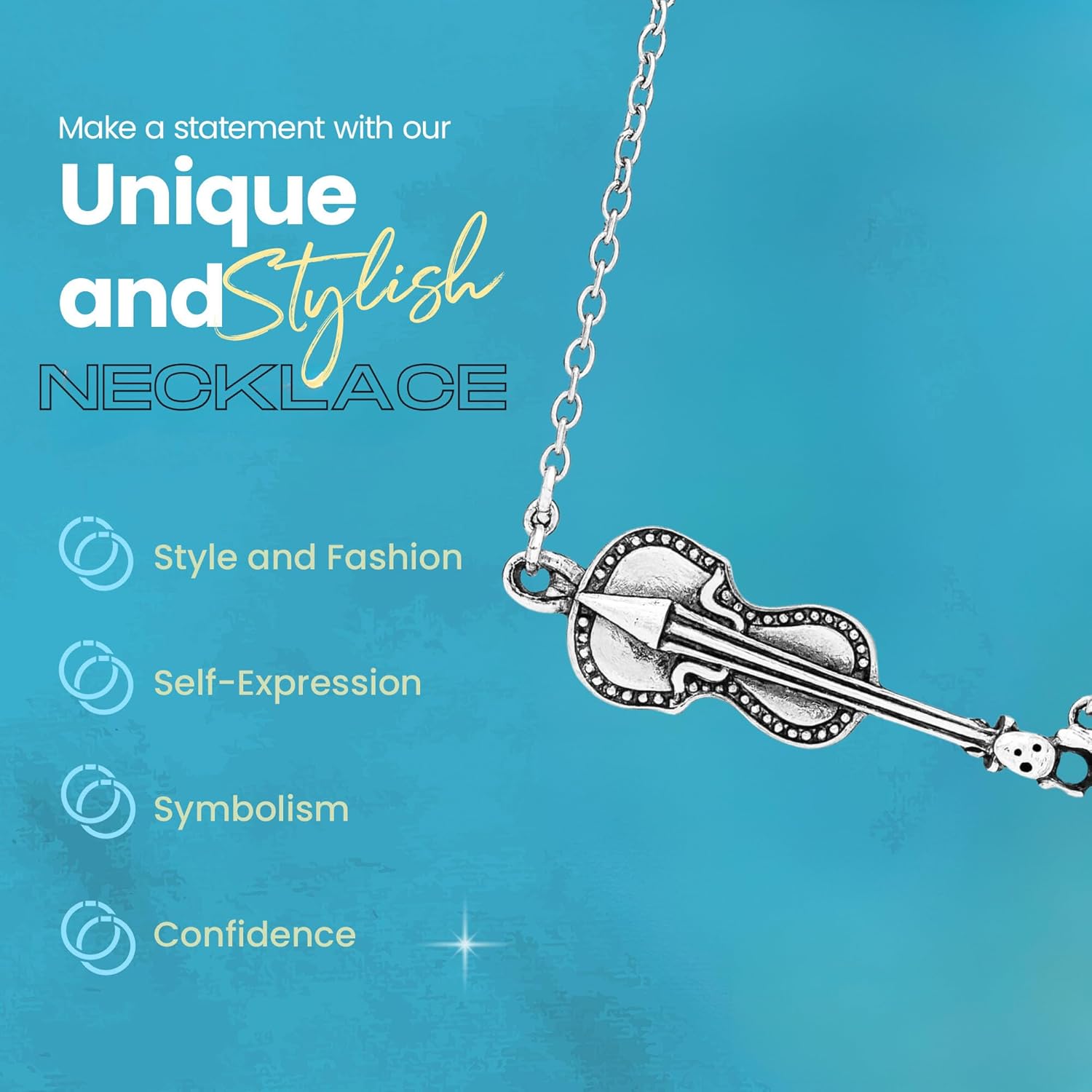 Sportybella Violin Necklace – Music Jewelry with Violin Charm – Gift for Violinists, Musicians, Orchestra & Recitals – Free Velvet Pouch - Image 4