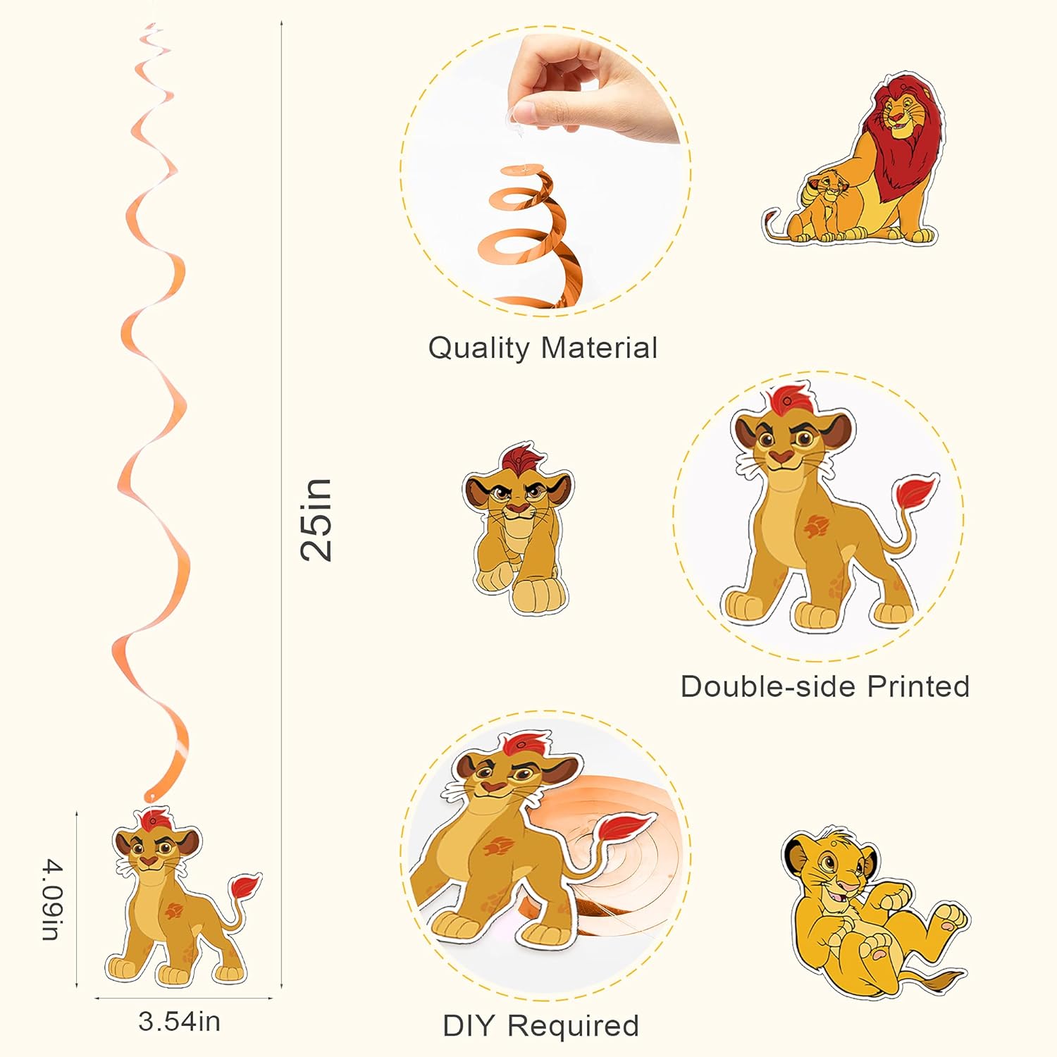 30Pcs Lion King Hanging Swirls Decorations Rock Band Themed Ceiling Swirls Streamers Party Decorations Supplies Hanging Ornaments for Boys Girls Birthday Party Supplies : Toys & Games