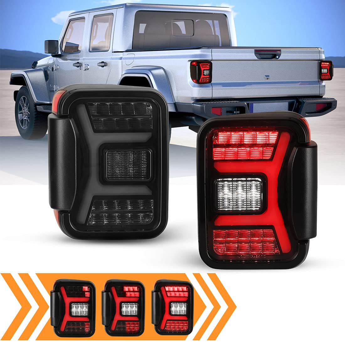 Buy WOLFSTORM Smoked LED Tail Lights for 20192022 Jeep Gladiator JT
