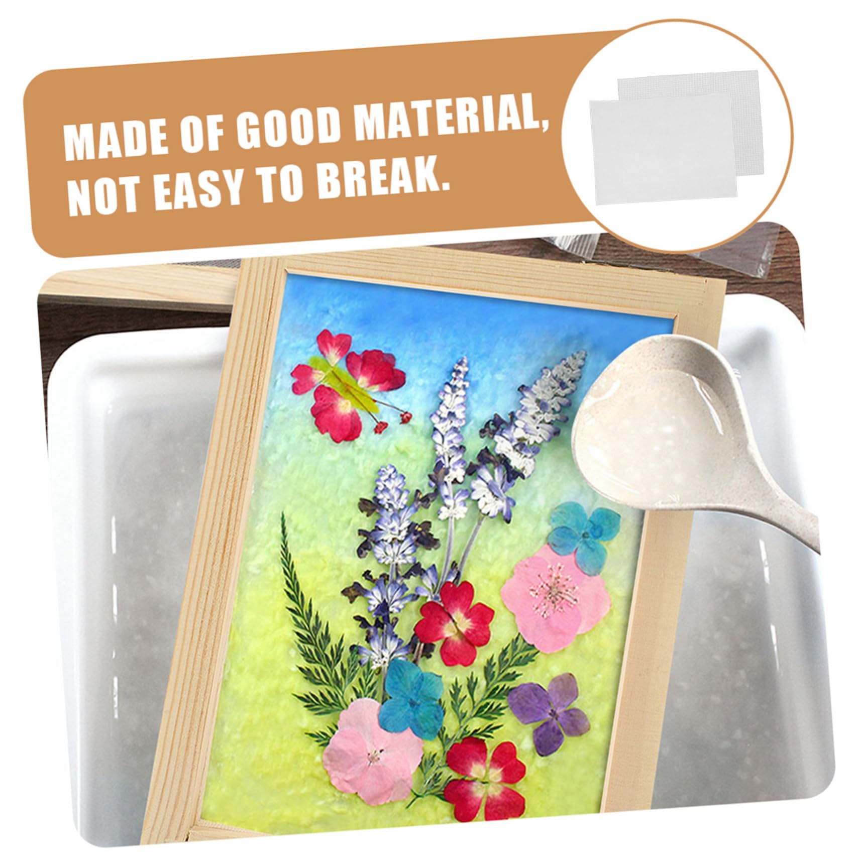 NUOBESTY Handmade Paper Making Accessory Mesh Screen Mesh for Papermaking Replacement Pad Set