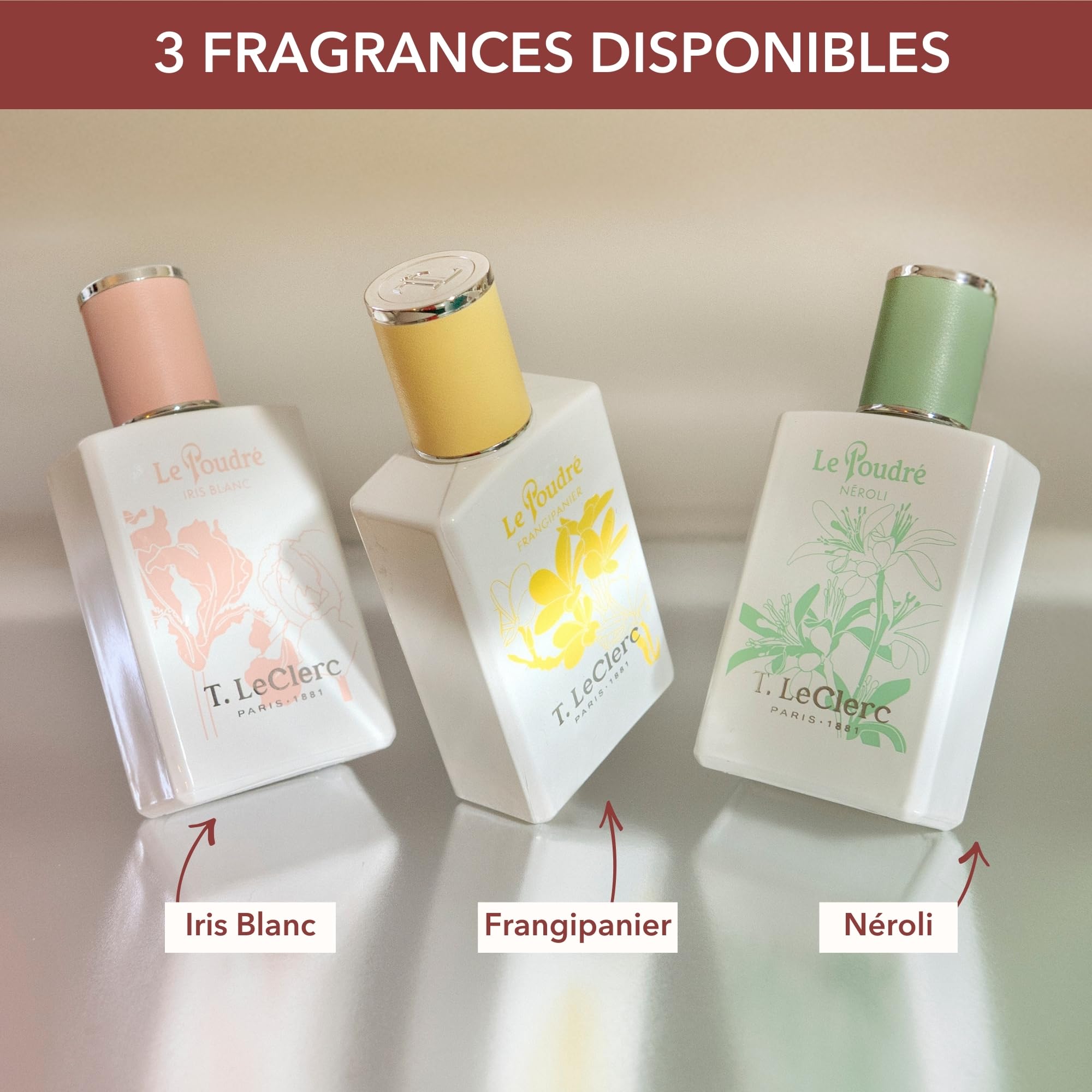T.LeClerc - Parfum Poudré 50ML - Néroli - Eau de parfum Femme - Fragrance néroli, vanille, musc - Longue Tenue - Fabriqué en France à Grasse