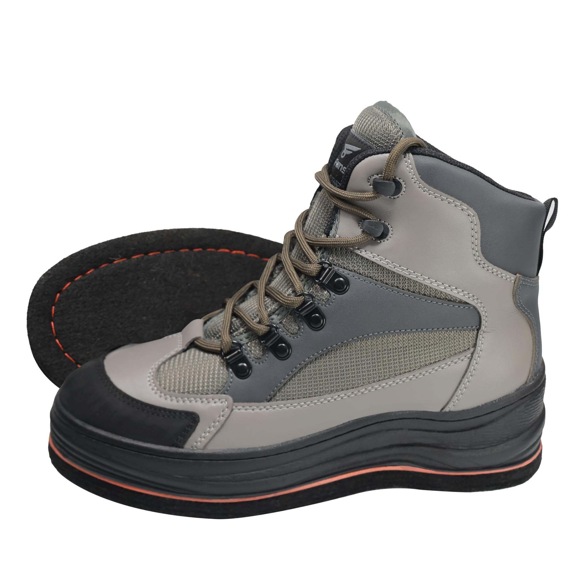 8 Fans Men's Wading Boots Non-Slip Felt Sole, Superior Comfort for Anglers, Perfect for Fly Fishing (Grey, 11)