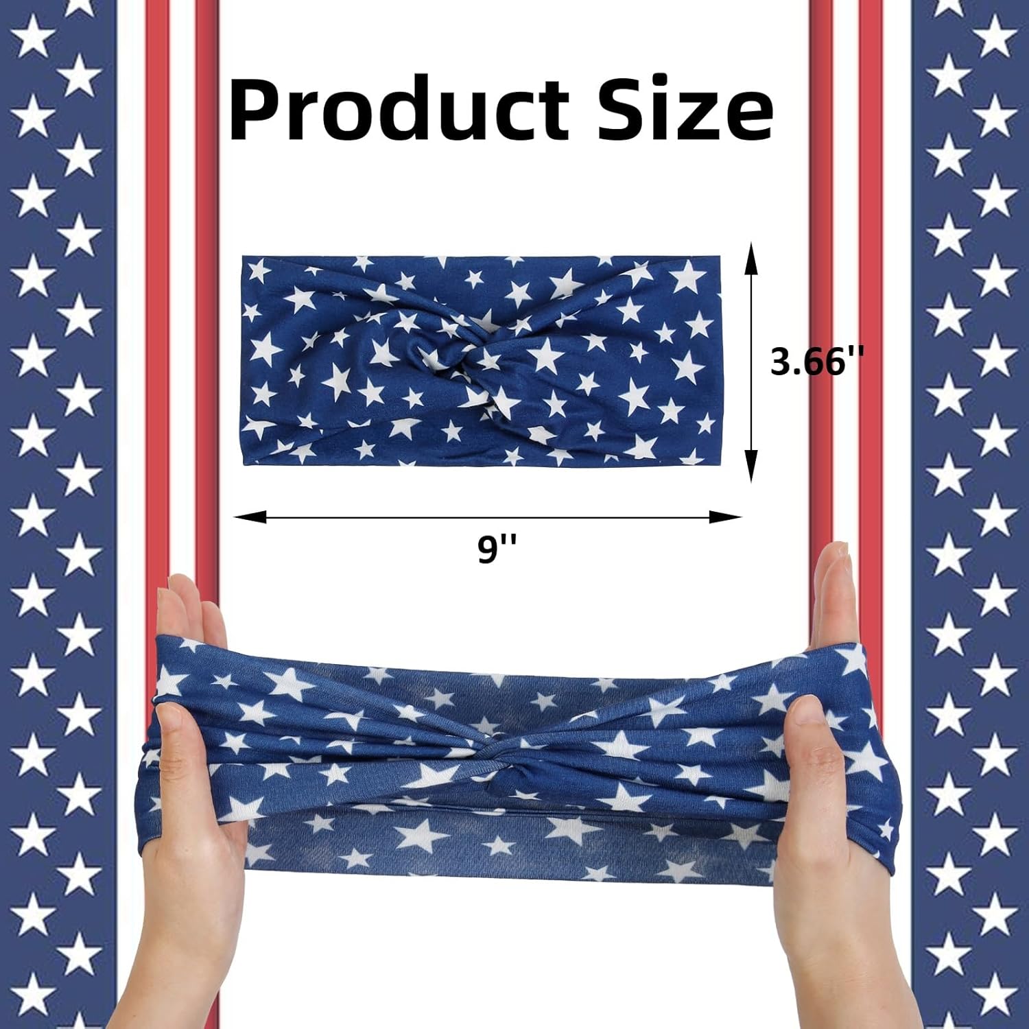 Tobeffect 4th of July Headbands for Women: 4PCS Patriotic American Flag Fourth of July Head Bands for Women's Hair - Red White Blue July 4th Headbands| USA Independence Day Hair Accessories Gift - Image 7