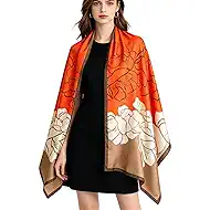 Large Silk Shawl Scarf for Women-Lightweight Satin Long Wrap Silky Fashion Neck Scarf Hijab Headscarf Sun Cover Shawl