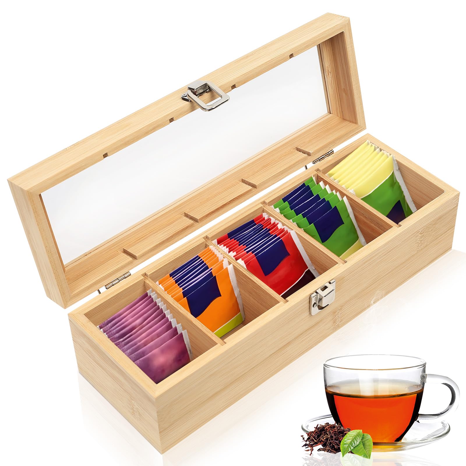 boîte à thé compartimentée rangement
