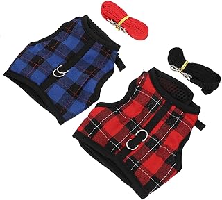 Amosfun 2 Conjuntos De Roupas De Coelho Arnês De Coelho Trela Arnês De Cobaia Pequeno Arnês De Animal De Estimação Arnês De Coelho Colete De Corrida Roupas De Coelho Com Trela Roupa De