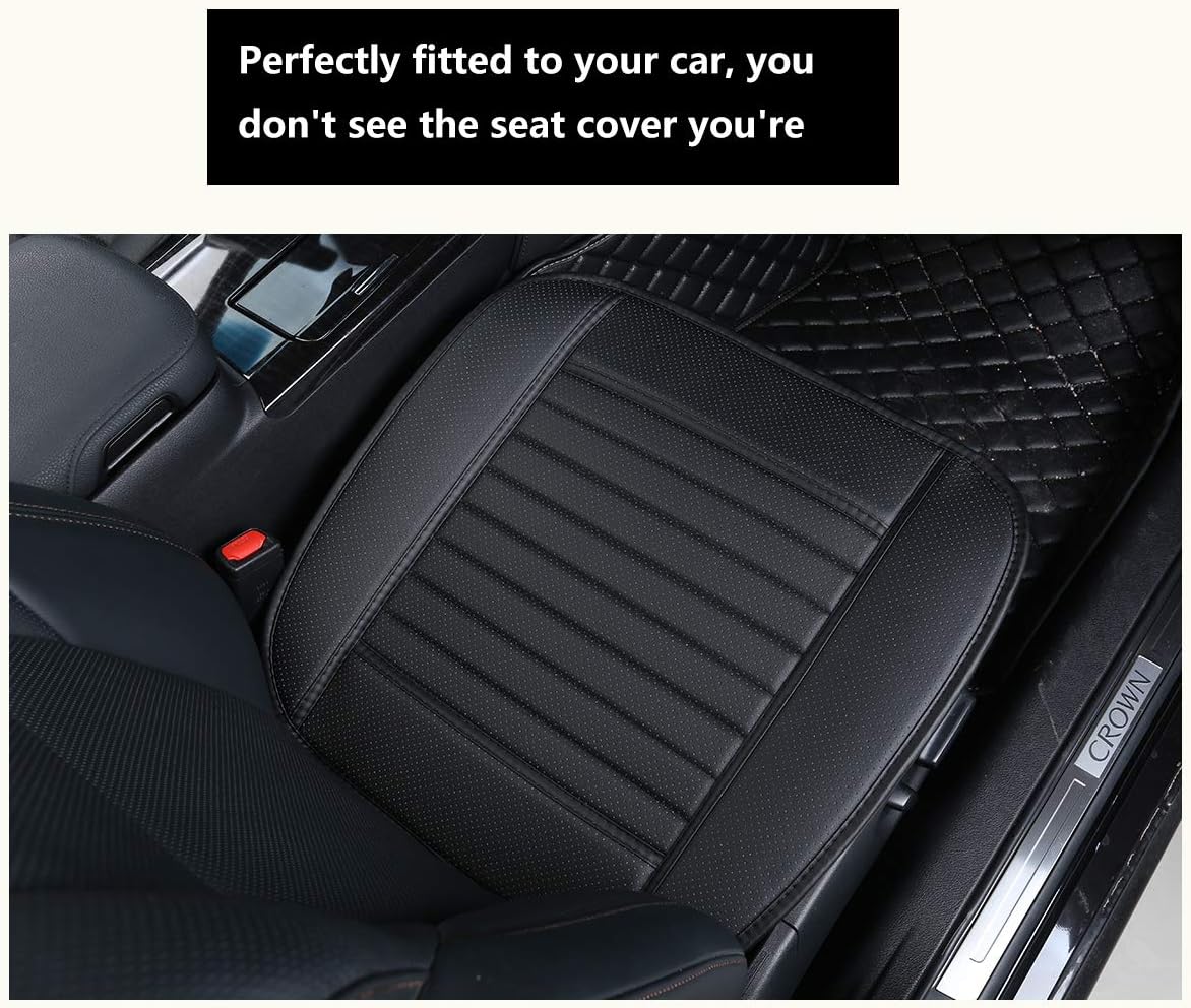 EDEALYN® Seat Bottom Cover Single Seat Cover Without Backrest PU Leather Car seat Cover - Seat Protective Cover,1pcs (Black) image 5