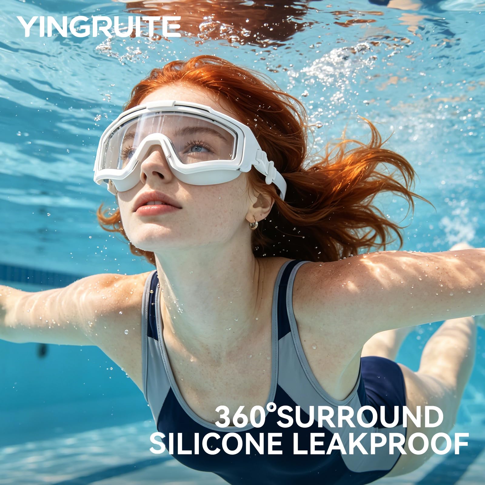 Gafas de natación antivaho a prueba de fugas para adultos, gafas de agua de visión amplia para hombres y mujeres, bonitas gafas de piscina para natación en interiores y exteriores