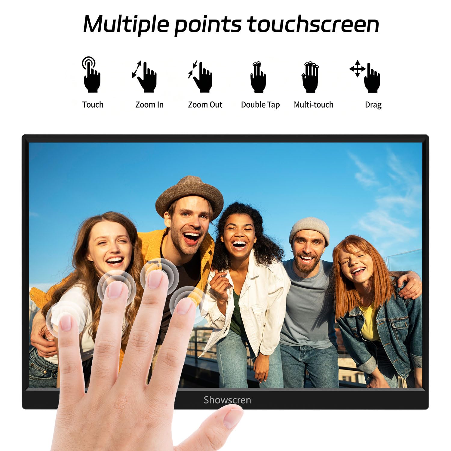 14inch Touchscreen Monitor for Raspberry Pi 5/4B/3B+/3B Screen, IPS Display Touch Screen, FHD 1920X1200,60hz,Built-in Speaker, HDMI USB-C Portable Monitor for Laptop Computer PS4/5 - 3