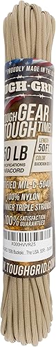 Miniatura 11 de TOUGH-GRID - Cuerda paracaídas de 340 kg, cuerda paracaídas 100% nailon Mil-Spec tipo IV utilizada por el ejército de Estados Unidos, ideal