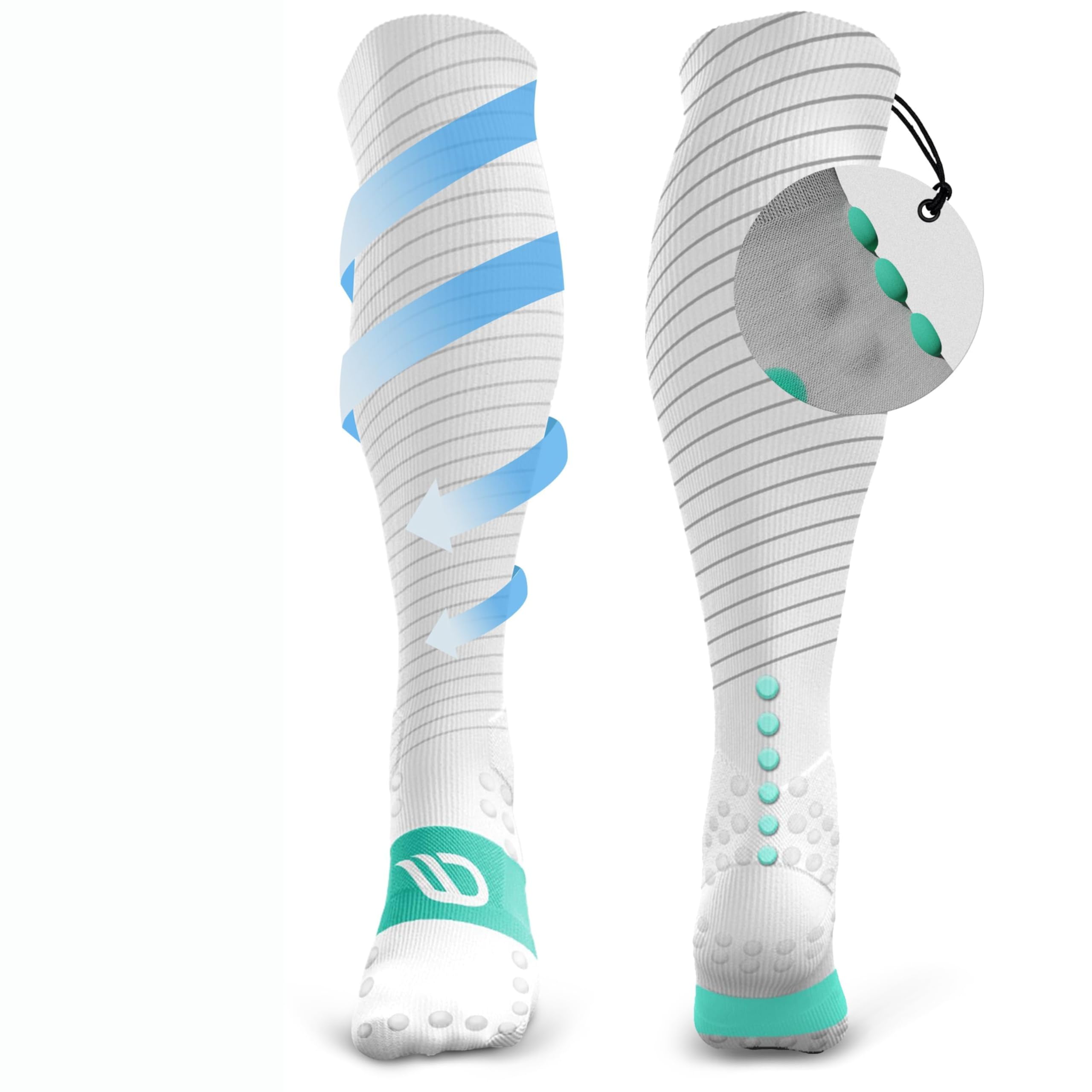 RUNSTARS Kompressionssocken für Sport, Laufen, Marathon und Triathlon I Premium Laufsocken mit gleichmäßiger Kompression und verstärkter Ferse I Kompressionsstrümpfe Herren & Damen