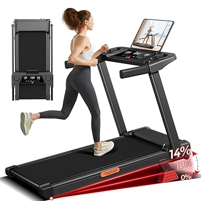 3-in-1 Treadmill with 15% Incline, Portable Treadmills for Home with Handle, Foldable Treadmills with 300 Lbs Weight Capacity, 3.0HP Quiet Walking Pad Treadmill, Three Touch Screen