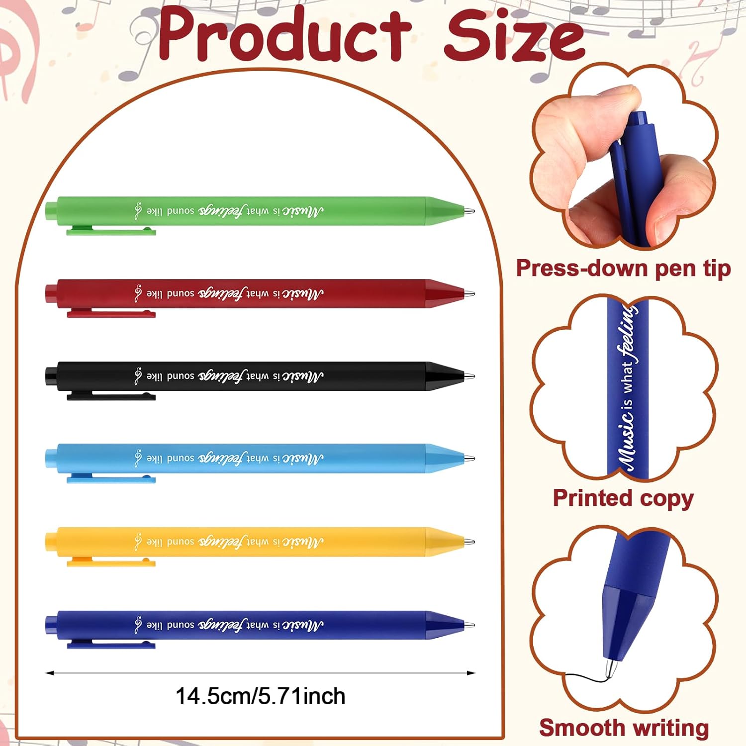 12 Sets Bulk Music Themed Gifts Including Music Ballpoint Pen Music Sticky Notes Music Clip, Music Teacher Appreciation Gift Music Gift for Rewards Marching Band School Supplies - Image 2