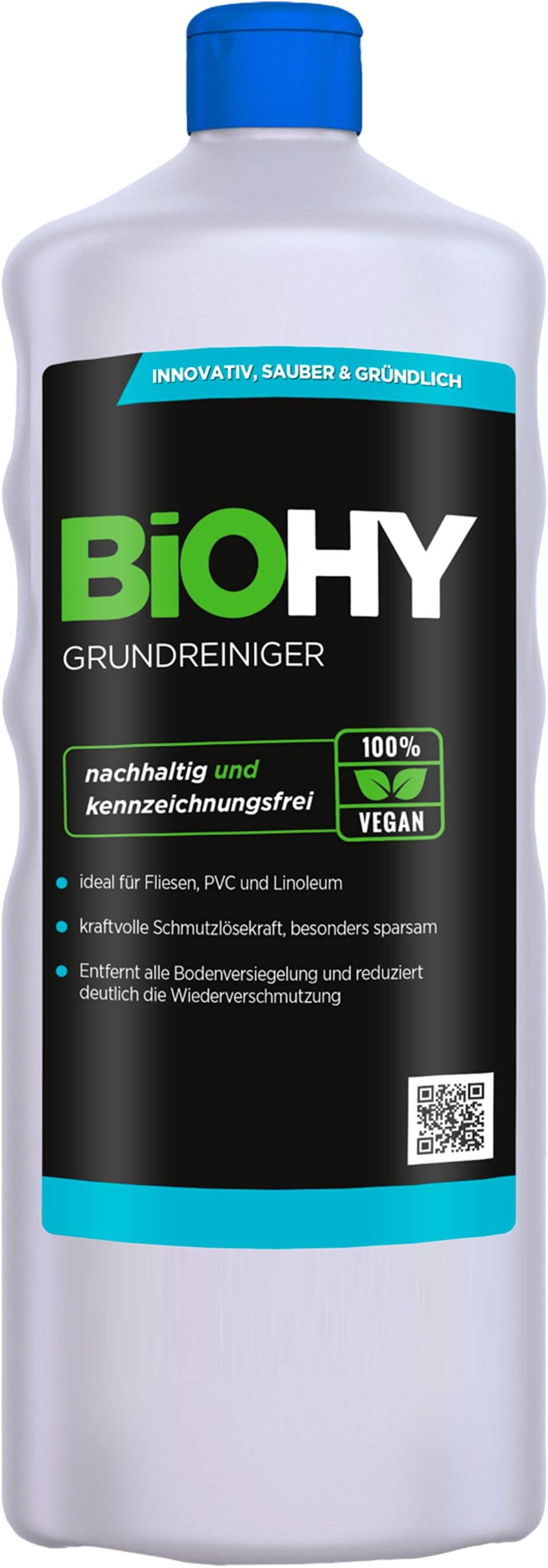 BIOHYBasic Cleaner (1l Bottle) | Removes Stubborn incrustations & Old Care Films | Gently Cleans All Acid- and Water-Resistant Surfaces in Kitchens (Grundreiniger)
