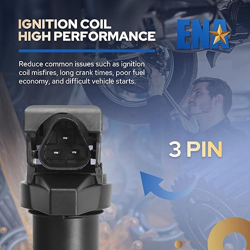Miniatura 7 de ENA Juego de 6 bobinas de encendido compatibles con BMW 128i 135i 335i 325i 328i 330i E60 M5 525xi 528i N54 X3 X5 X6 Z4 2001-2016 repuesto para