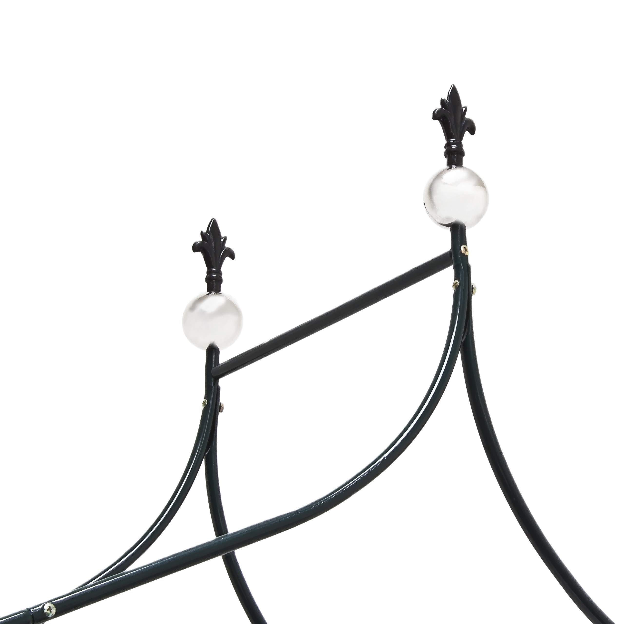 Relaxdays Arco da Giardino Decorazioni per Il Giardino Arco Piante Rampicanti, Metallo, 2.4 mt, Verde Scuro