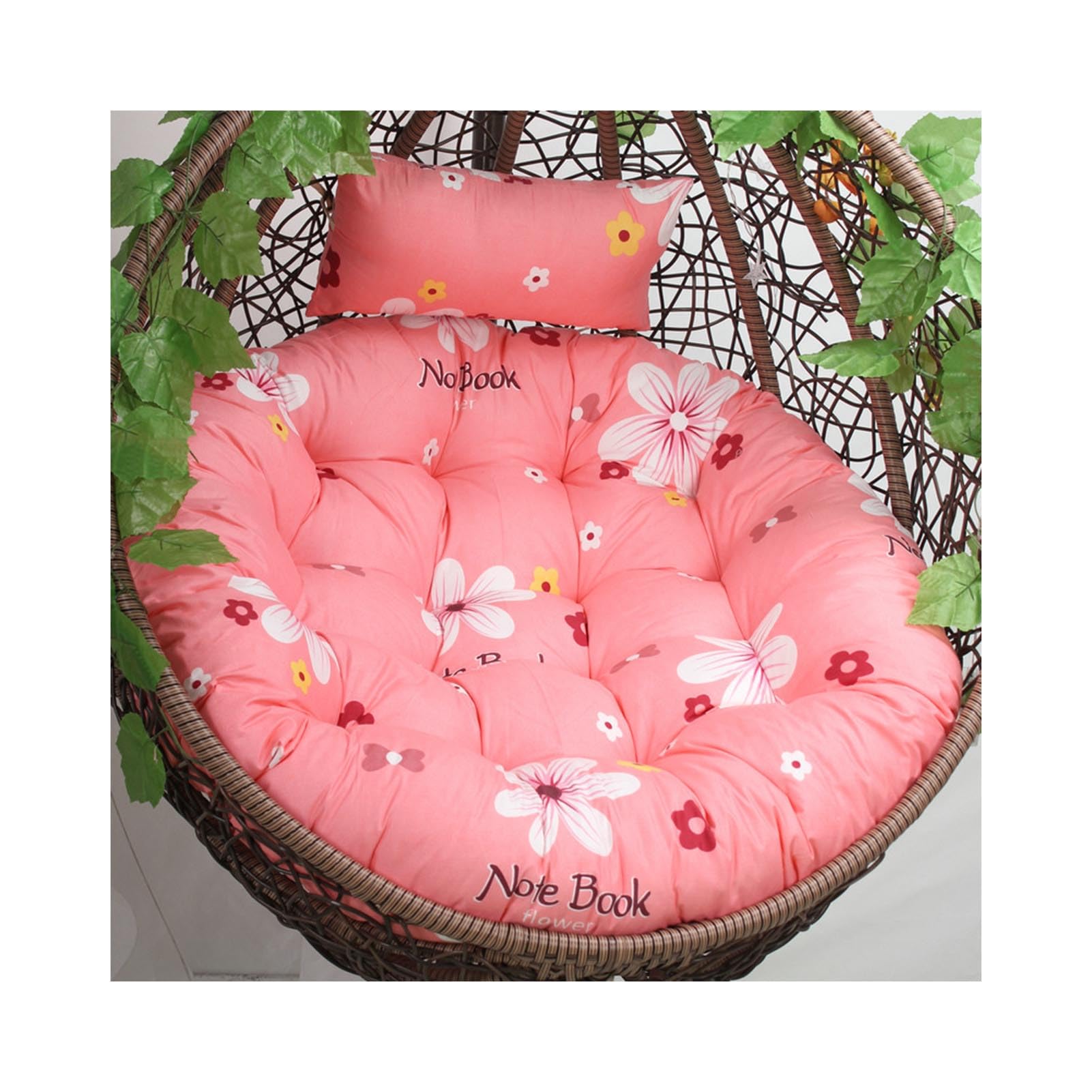 Egg Chair Cushion Replacement Hanging Basket Swing Chair Cushions With Headrest, Outdoor Indoor Thick Large Seat Cushion With Pillow Nest Back (Chair Not Included) (35" diameter,V)
