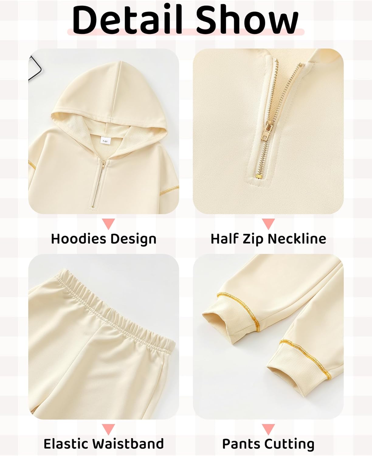 Girls Fall Winter Outfits 2 Piece Clothing Set Zipped Up Pocketed Hoodies Sweatpants Kid Sweatsuit Jogger Set 7-14Y - Image 6