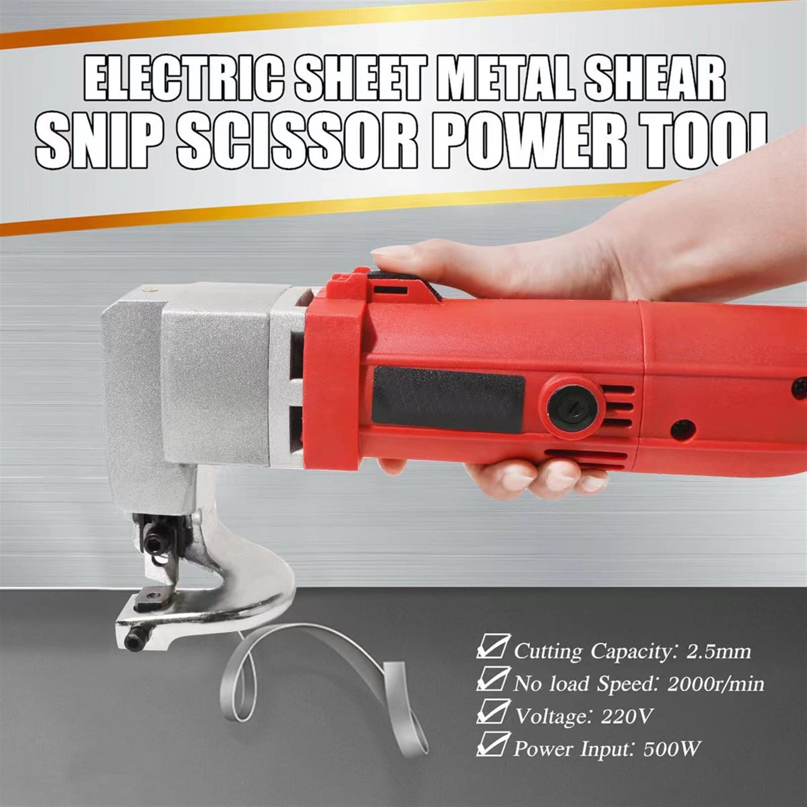 Tijeras de lana, Cizalla eléctrica de chapa de 580W, cortador de tijera, capacidad de corte de 2,5mm, tijeras de podar for cortar hierro, tablero de Metal