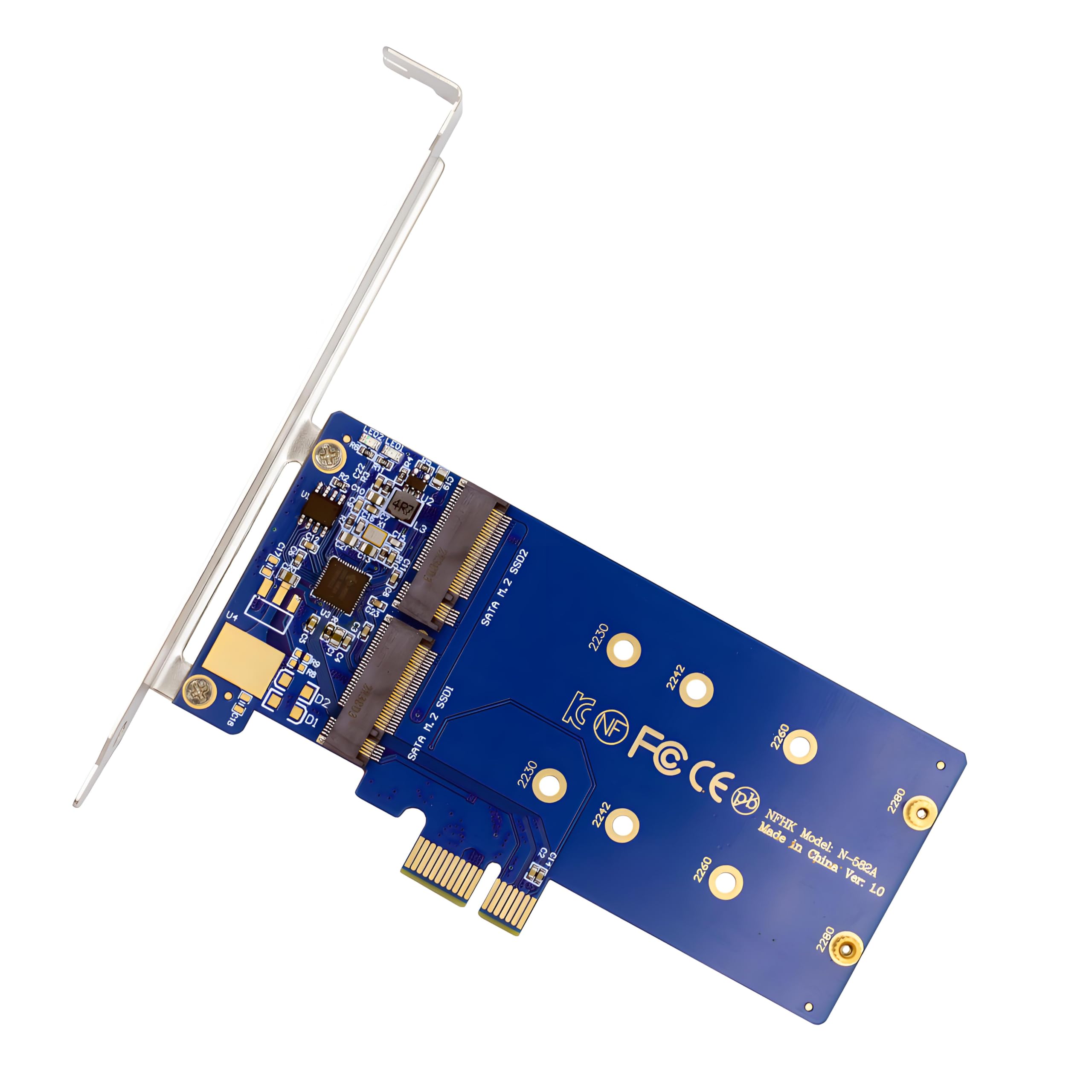 Dual SATA NGFF Key B+M SSD to PCI-Express PCIE 1x Motherboard Desktop Adapter Converter SSD Card JMB582 2280-image-19