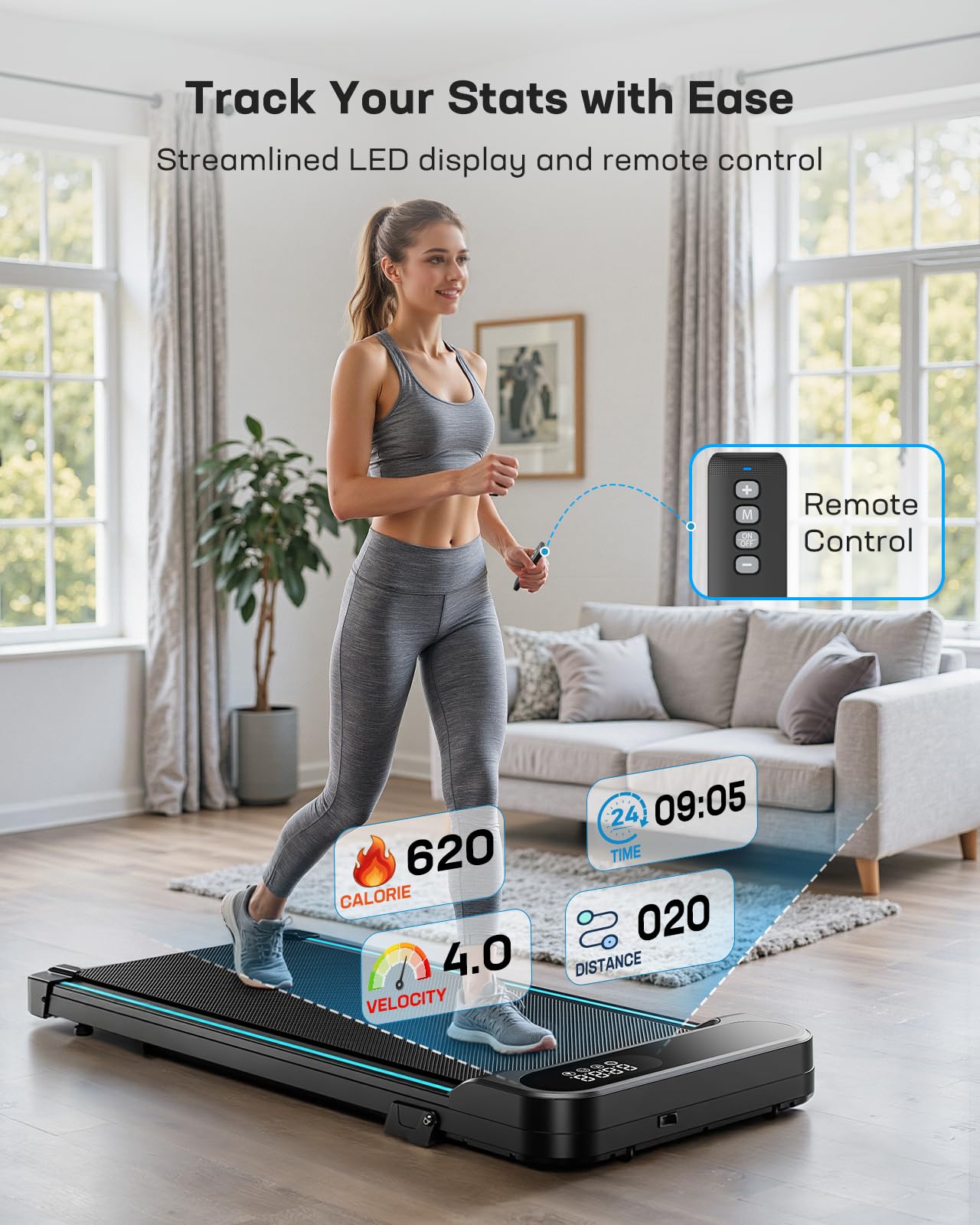 Tapis Roulant Elettrico Sotto Scrivania Con Capacità Di 120kg Telecomando, Tapis Roulant Per Camminare Correre 3 Colori