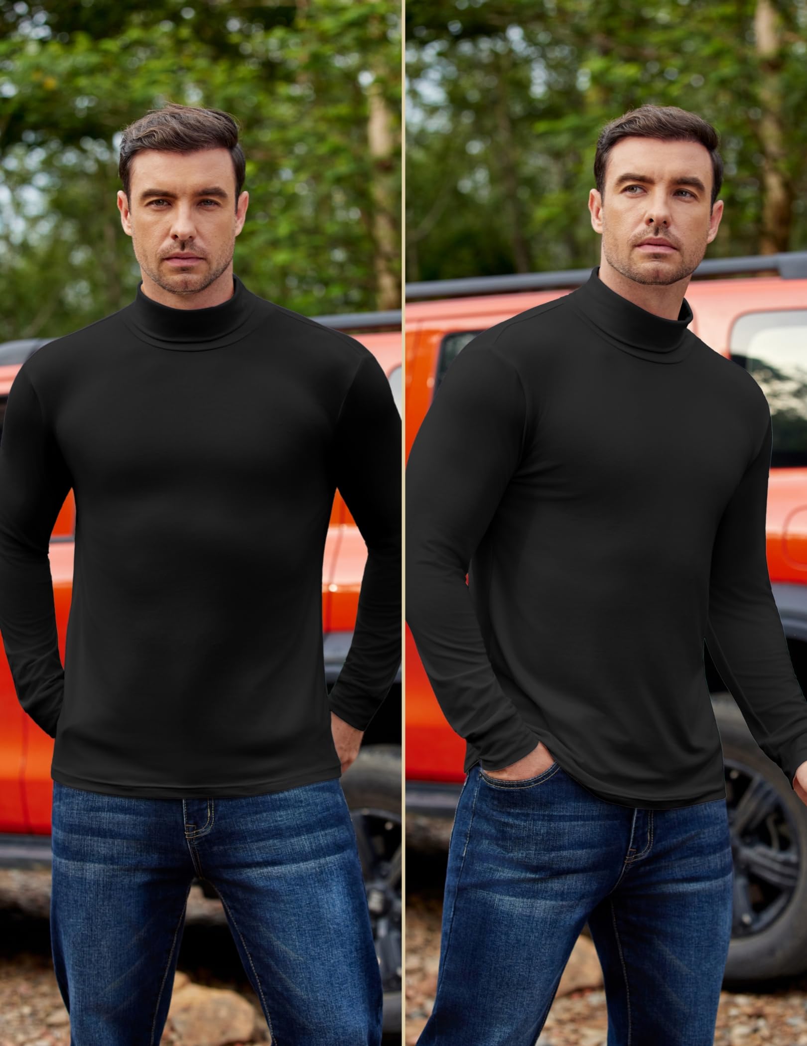 Ekouaer Maglia Termiche da Uomo Invernale Biancheria Intimo Termica a Maniche Lunghe a Collo Alto S-3XL