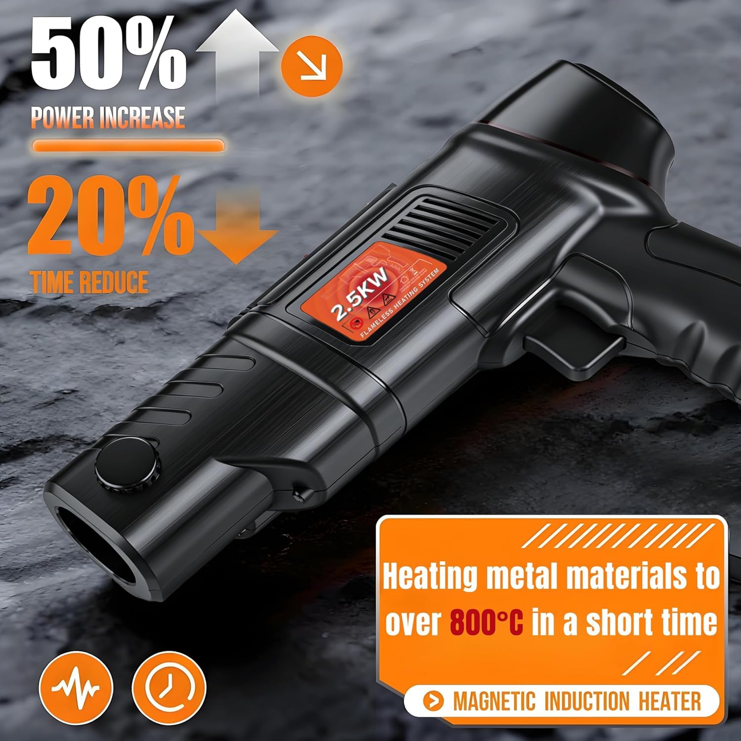 Riscaldatore a induzione da 2500 W, kit di riscaldamento magnetico senza fiamma con protezione da surriscaldamento, custodia resistente, strumento elettrico 110-220 V per un riscaldamento efficiente