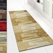 casa pura Runner with Brush Stroke Pattern, Beige, Quality Product from Germany, GUT Seal, Can be Combined with Stair Mats, 3 Widths and 18 Lengths (67 x 550 cm)