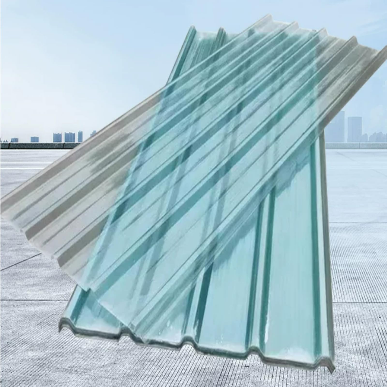 Panel para Tejado Perfilados Transparentes,Paneles de Tejado Corrugadas Aislamiento a Prueba de Lluvia,Paneles de Fibra de Vidrio de 1.5mm,para Cocheras,Garajes,Cobertizos (0.9x1m,14 pcs)