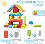 Bristle Blocks,Interlocking Building Blocks Construction Toys for 3 4 5 6 Year Old Boys Girls,Enlarge Building Toy for Creativity Skill,Durable Sensory Toys for Toddlers Christmas Birthday Gift 108PCS