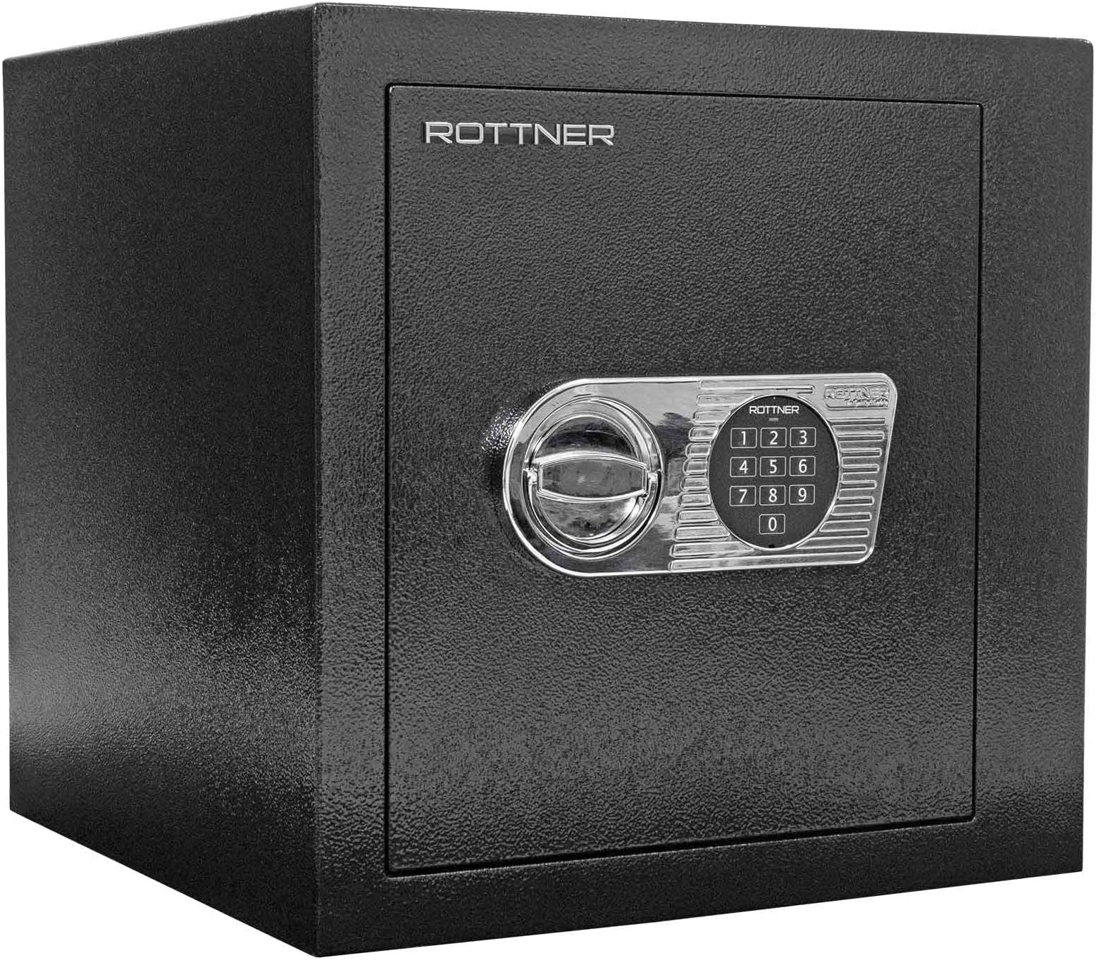 RottnerMonaco 45 Business Safe EN1 Furniture Safe Electronic Lock Drill Protection Emergency Power Supply Fire fold in door opening Adjustable shelf including mounting material