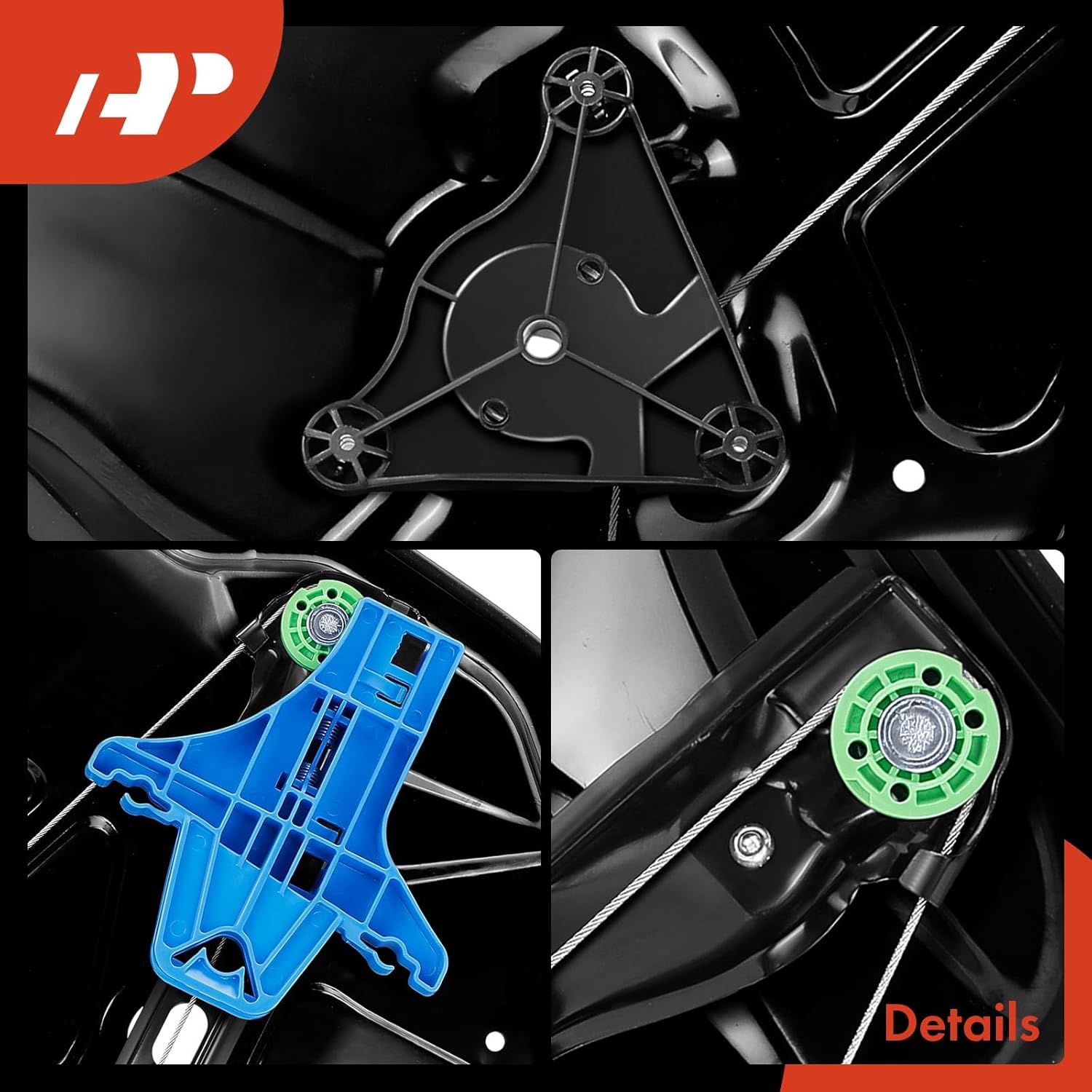 A-Premium Electric Power Window Regulator Without Motor Compatible with Volkswagen Passat 2006-2010, Passat CC 2009-2010, CC 2009-2010, Rear Right Passenger Side