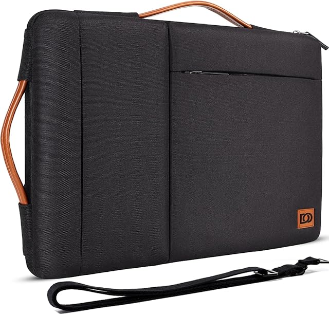 DOMISO 17 inch Laptop Sleeve Case with Handle Water-Resistant for 17.3" Dell Inspiron/MSI GS73VR Stealth Pro/Lenovo IdeaPad 300 320 321/HP ENVY 17/LG Gram 17"/ROG STRIX GL702VS, Black