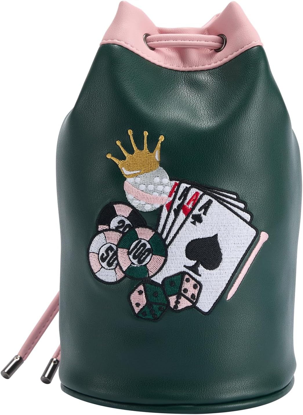 Women Cabretta Leather Golf Gloves with Premium Leather Golf Valuables Pouch, Size 19