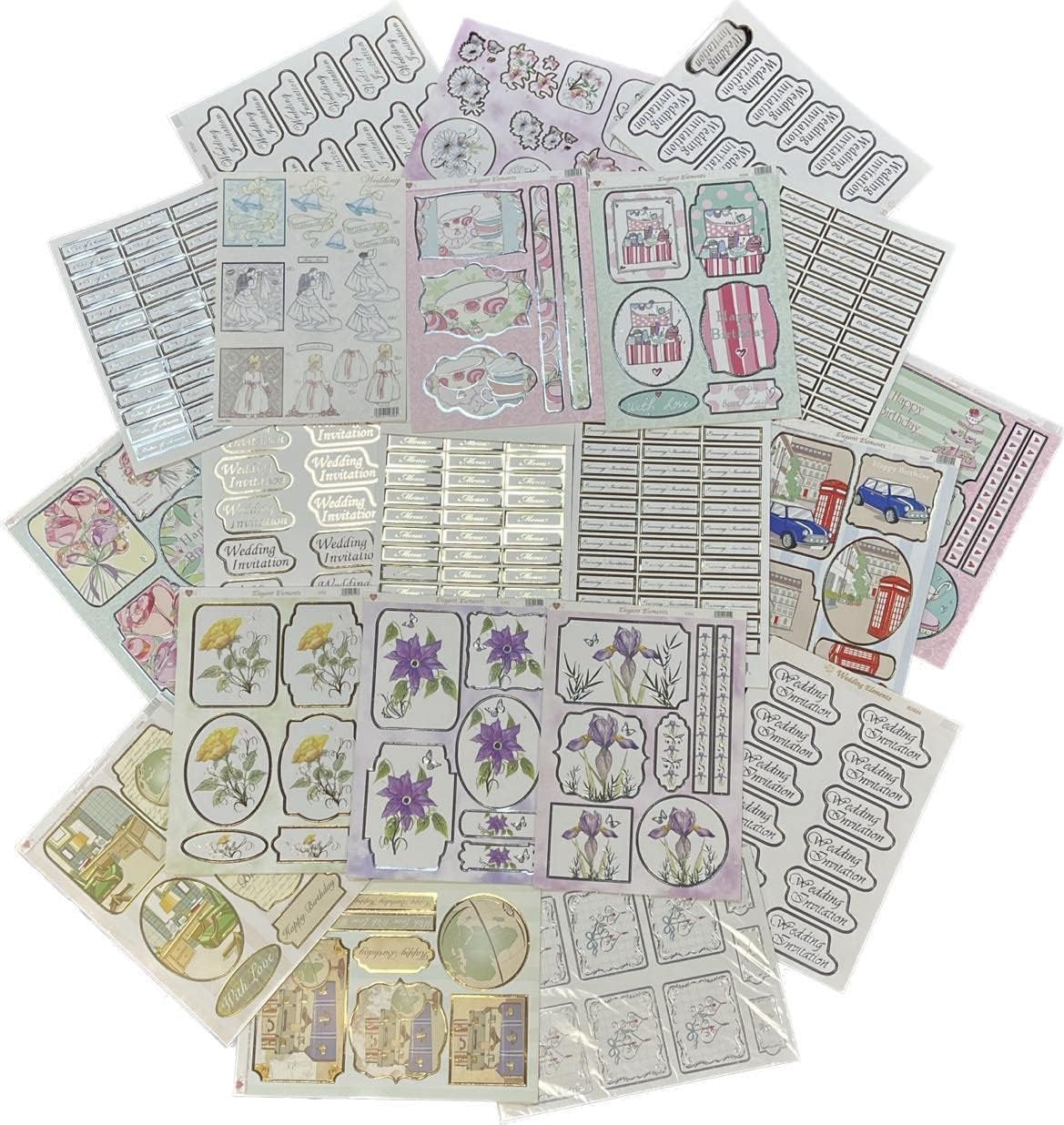 Craft UK 2384 Mixed Mens Womens Wedding 3D Die Cut Topper Decoupage & Captions Kit